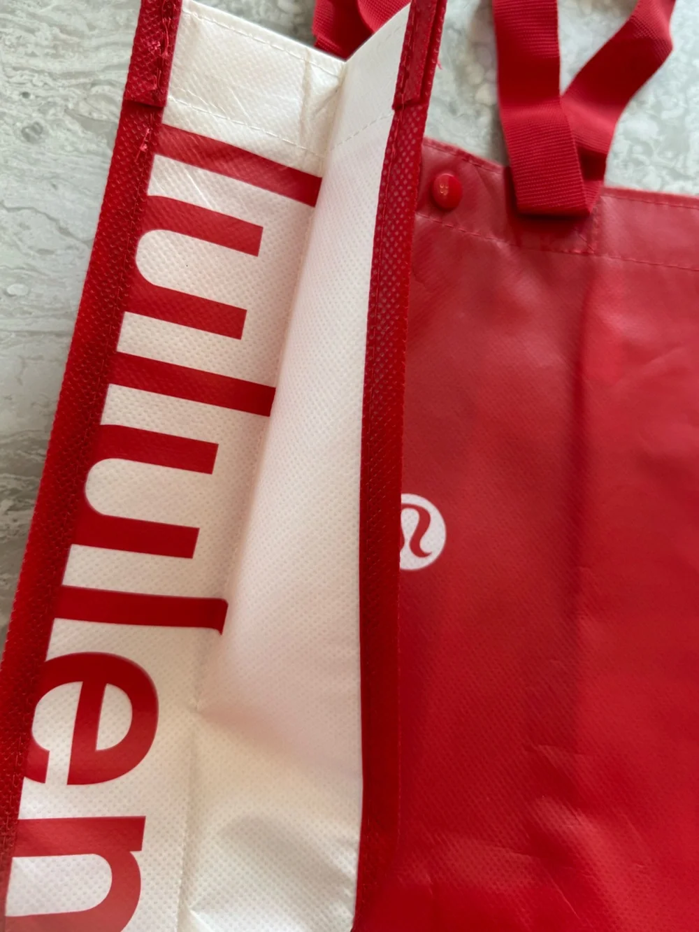 NWT lululemon athletica Red Foldable Tote with Center Logo, Small